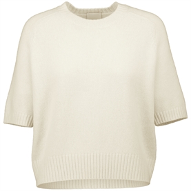 Allude Kortærmet Cashmere Strik, Cream